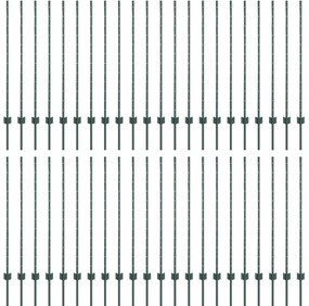 vidaXL Πό posts φράχτη 44 pcs Πράσινο 160 cm Ατσάλι