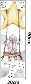 Παιδικά Αυτοκόλλητα Τοίχου Sipo Bunny On Swing SIP-WS63025