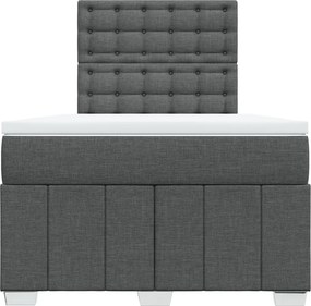 vidaXL Κρεβάτι Boxspring με Στρώμα Σκούρο Γκρι 120x190 εκ Υφασμάτινο