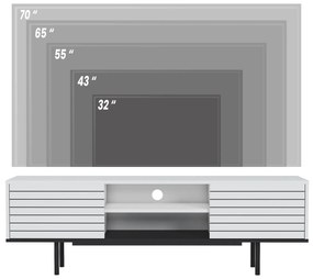 Έπιπλο Τηλεόρασης AVILIOBRIS Λευκό/Μαύρο Μοριοσανίδα/Μελαμίνη 160x35x52cm