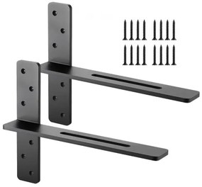 VEVOR 2 Pcs Shelf Brackets 16 inch / 406.4 mm Heavy Duty Floating Shelf Brackets