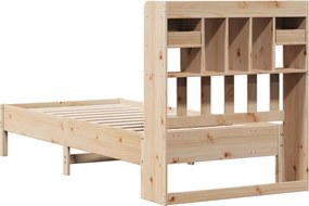 vidaXL Κρεβάτι Βιβλιοθήκη Χωρίς Στρώμα 75x190 εκ Μασίφ Ξύλο Πεύκο