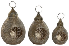 Σετ με Κηροπήγια Home ESPRIT Χρυσό Μέταλλο 23 x 23 x 34 cm