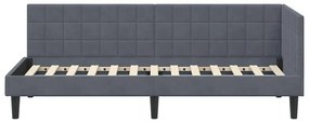 vidaXL Κρεβάτι Γωνίας με κεφαλάρι Σκούρο γκρι 80 x 200 cm Βελούδο
