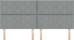 vidaXL LED κεφαλάρι Ανοιχτό γκρι 200 cm ύφασμα