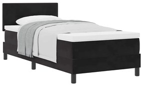 vidaXL Κρεβάτι με Ελατήρια και Στρώμα Μαύρο 90 x 200 cm ύφασμα
