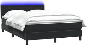 vidaXL Κρεβάτι Boxspring με Στρώμα &amp; LED Μαύρο 160x210 εκ. Βελούδινο