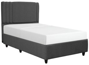 Κρεβάτι με αποθηκευτικό χώρο Lineo pakoworld μπουκλέ σε ανθρακί απόχρωση 120x200εκ