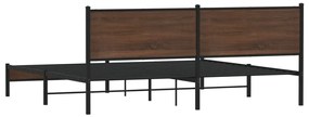 vidaXL Σκελετός Κρεβ. Χωρίς Στρώμα Καφέ Δρυς 200x200 εκ. Μεταλλικό