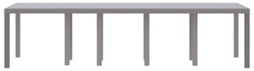 vidaXL Τραπέζι Κήπου Ανοιχτό Γκρι 300x100x73 cm Πολυ Ρατάν