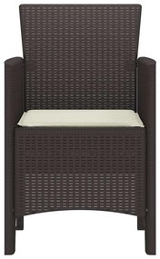 vidaXL Καρέκλα Κήπου 4 pcs Καφέ 53 x 49 x 85 εκ. PP