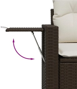 vidaXL Σαλόνι Κήπου Σετ 7 Τεμαχίων Καφέ Συνθετικό Ρατάν με Μαξιλάρια