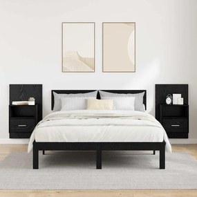vidaXL Ντουλάπι κρεβατιού 2 pcs Μαύρη δρυς 48.5 x 32.5 x 80 εκ