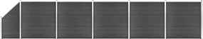 vidaXL Σετ Πάνελ Περίφραξης Μαύρο 965 x (105-186) εκ. από WPC