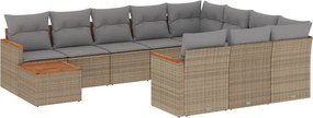 vidaXL Patio Sofa Set 10-θέσια Μικτό μπεζ
