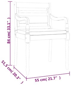 vidaXL Σετ Τραπεζαρίας Κήπου 7 Τεμαχίων Μασίφ Ξύλο Teak με Μαξιλάρια