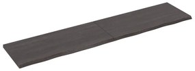 Πάγκος Μπάνιου Σκούρο Καφέ 220x50x(2-4) εκ. Επεξεργ. Μασίφ Ξύλο - Γκρι