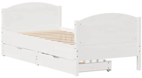 vidaXL Σκελετός Κρεβ. Χωρίς Στρώμα Λευκό 90x190 εκ Μασίφ Πεύκο