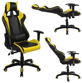ΠΟΛΥΘΡΟΝΑ GAMING ZAYN HM1056.11 ΜΑΥΡΟ-ΚΙΤΡΙΝΟ PU 67x70x134 εκ. (1 Τεμμάχια)