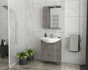 Καθρέπτης με δεξί ερμάριο Drop Ritmo 65-Σταχτί