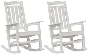 vidaXL Κουνιστή Καρέκλα Κήπου 2 pcs Λευκό 70 x 92 x 108 εκ. Πλαστικό
