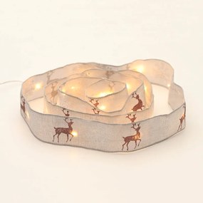 WHITE RIBBON WITH REINDEERS 20 LED ΛΑΜΠ.ΧΑΛΚΟΥ WW ΑΣΗΜΙ ΚΑΛ. ΜΠΑΤ:2XAA(ΔΕΝ ΠΕΡΙΛ) IP20 2m 30cm 1.2W ACA X07201189