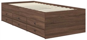 vidaXL Καναπές Κρεβάτι με συρτάρι Καφέ δρυς και Μαύρο 90 x 200 cm