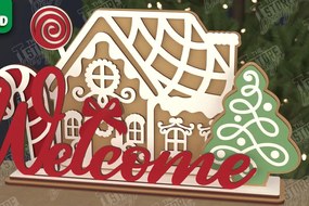 Σετ των 3 Intra απο ξύλο plywood 3mm-4mm πάχος Χριστουγεννιάτικη πινακίδα |Εορταστική διακόσμηση| Ιδέα δώρου Δίασταση 15x15 cm INTRAFABR-107358831