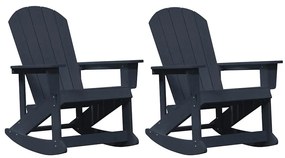 vidaXL Καρέκλες Ροκάντας Adirondack 2 pcs Σκούρο μπλε HDPE