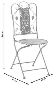 Τραπεζαρία Drill σετ 3τεμ μέταλλο χρώμα χαλκού antique