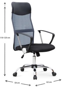 Καρέκλα γραφείου Marco Megapap με ύφασμα Mesh χρώμα γκρι - μαύρο 62x59x110/120εκ. - Ύφασμα - GP040-0001,2