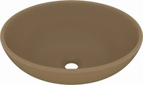 vidaXL Νιπτήρας Πολυτελής Οβάλ Κρεμ Ματ 40 x 33 εκ. Κεραμικός