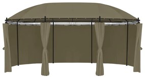 Κιόσκι με Κουρτίνες Taupe 520 x 349 x 255 εκ. 180 γρ./μ² - Μπεζ-Γκρι