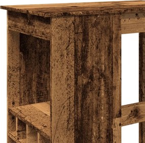 vidaXL Τραπέζι Μπαρ με Ράγες 90x47,5x103,5 εκ. Επεξεργ. Ξύλο