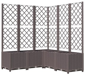 vidaXL Ζαρντινιέρα Κήπου με Καφασωτό Καφέ 120 x 120 x 136 εκ. από PP