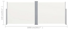 Σκίαστρο Πλαϊνό Συρόμενο Κρεμ 140 x 1000 εκ. - Κρεμ