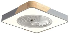 Eurolamp Ανεμιστήρας Οροφής Φ50cm DC15w Με Φως LED CCT 41w Και Τηλεχειριστήριο Γκρι Με Ξύλο 300-25074