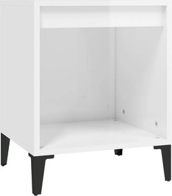 vidaXL Κομοδίνα Γυαλιστερό Λευκό 40x35x50 εκ.