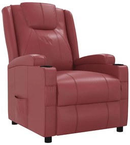 vidaXL Πολυθρόνα Ανακλινόμενη Μπορντό από Συνθετικό Δέρμα