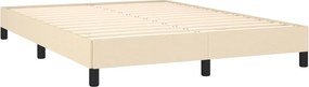 vidaXL Σκελετός Κρεβατιού Χωρίς Στρώμα Κρεμ 140x190 εκ. Υφασμάτινο