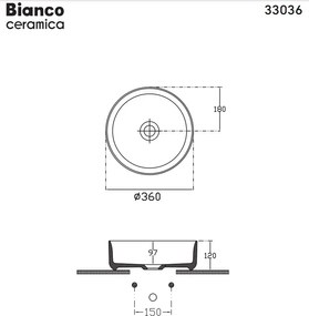 Bianco Ceramica Focus 33036 Ø36 - Επιτραπέζιος νιπτήρας