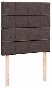 vidaXL Κρεβάτι Boxspring με Στρώμα Σκούρο Καφέ 90x200 εκ. Υφασμάτινο