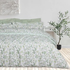 Σεντόνια Daily 3173 (Σετ 4τμχ) Green-White Das Home Υπέρδιπλo 240x260cm 100% Βαμβάκι