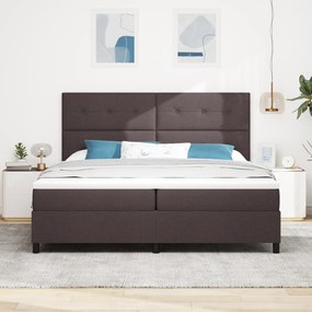 vidaXL Κρεβάτι με σπαστό στρώμα Σκούρο Καφέ 200x200 εκ. Ύφασμα