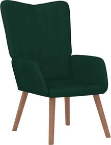 vidaXL Πολυθρόνα Relax Σκούρο Πράσινο Βελούδινη