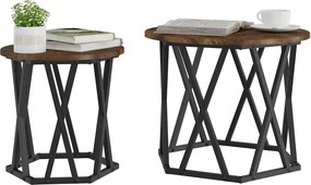 vidaXL Τραπεζάκι Πλευράς 2 pcs Καπνιστό Δρύς