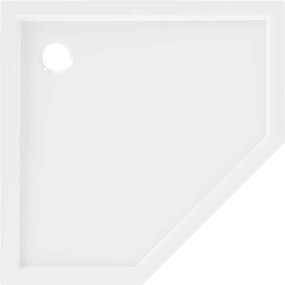 Mexen Flow πεντάγωνο ντους slim 80 x 80 cm, λευκή γυαλάδα - 46P108080