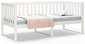 vidaXL Κρεβάτι ημέρας χωρίς στρώμα Λευκό 100x200 cm Στερεό ξύλο πεύκο