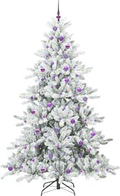 vidaXL Τεχνητό Χριστουγεννιάτικο Δέντρο με Άξονα με βάση Λευκό 240 cm