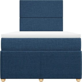 vidaXL Κρεβάτι Boxspring με Στρώμα Μπλε 120x190 εκ. Υφασμάτινο